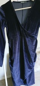 Midi Velvet Maternity Dress